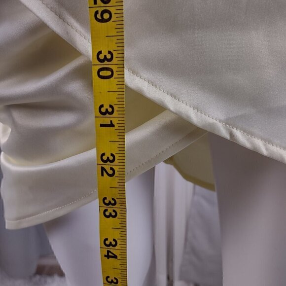 Pretty Little Thing Cream Ruched Cosert Detailed Bardot Bodycon Dress Sz 4 (NWT) - Picture 6 of 11